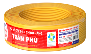 VCm-D | Dây dẹt Trần Phú chính hãng ( hay còn gọi là dây Oval) | Cuộn 100m